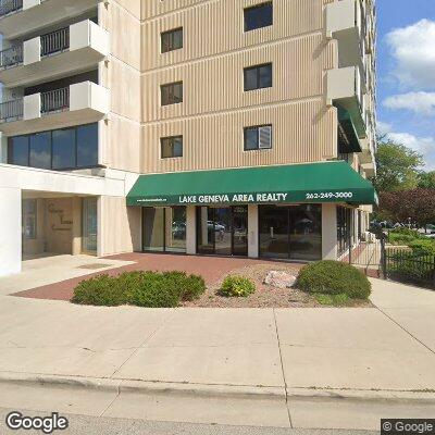 Thumbnail image of the front of a dentist office practice with the name Braden Dental Center which is located in Lake Geneva, WI