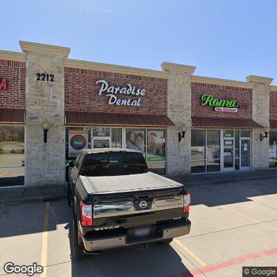 Thumbnail image of the front of a dentist office practice with the name Paradise Dental which is located in Melissa, TX