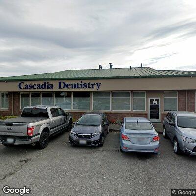 Thumbnail image of the front of a dentist office practice with the name Cascadia Dentistry which is located in Stanwood, WA