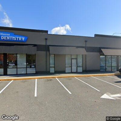 Thumbnail image of the front of a dentist office practice with the name Monroe Family Dentistry which is located in Monroe, WA