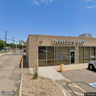 Thumbnail image of the front of a dentist office practice with the name Dentistry 360 which is located in Denver, CO