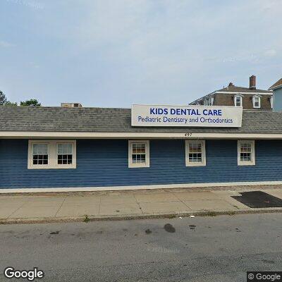 Thumbnail image of the front of a dentist office practice with the name Pediatric Dentistry and Orthodontics which is located in Fall River, MA