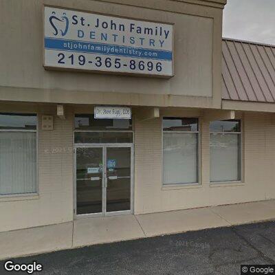 Thumbnail image of the front of a dentist office practice with the name St John Family Dentistry which is located in Saint John, IN