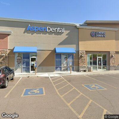 Thumbnail image of the front of a dentist office practice with the name Aspen Dental which is located in Glendale, AZ