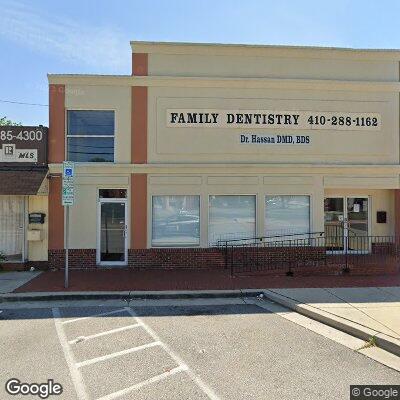 Thumbnail image of the front of a dentist office practice with the name A Beautiful Smile which is located in Dundalk, MD