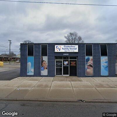 Thumbnail image of the front of a dentist office practice with the name Centerline Family Dental which is located in Center Line, MI