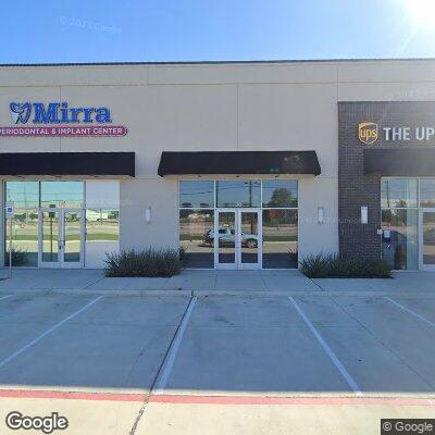 Thumbnail image of the front of a dentist office practice with the name Mirra Periodontal & Implant Center which is located in Roanoke, TX