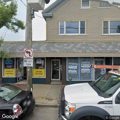 Thumbnail image of the front of a dentist office practice with the name Hull Family Dental which is located in Hull, MA