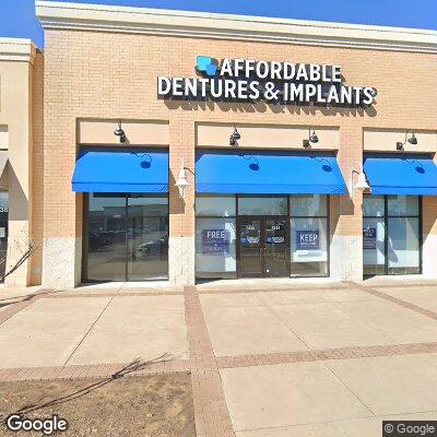 Thumbnail image of the front of a dentist office practice with the name Affordable Dentures & Implants which is located in Tulsa, OK