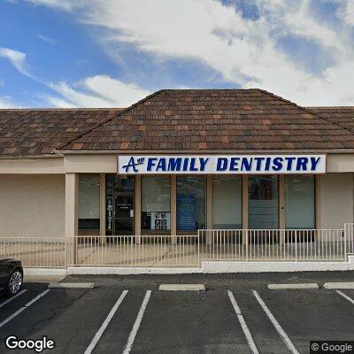 Thumbnail image of the front of a dentist office practice with the name A Family Dentistry which is located in Yorba Linda, CA