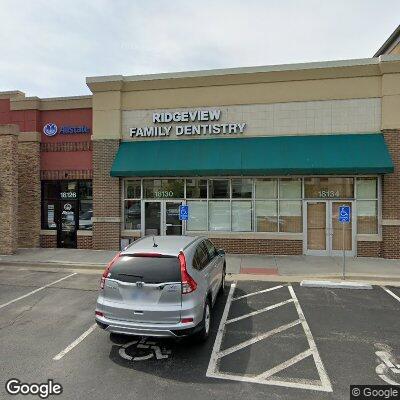 Thumbnail image of the front of a dentist office practice with the name Ridgeview Family Dentistry which is located in Olathe, KS