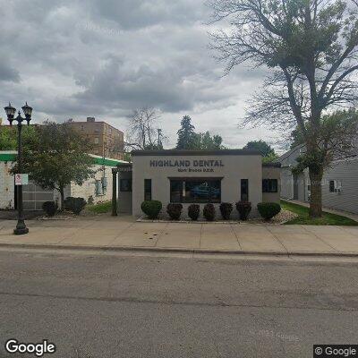 Thumbnail image of the front of a dentist office practice with the name Highland Dental which is located in Saint Paul, MN