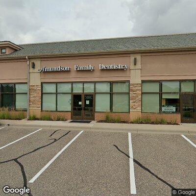 Thumbnail image of the front of a dentist office practice with the name Amundson Family Dentistry which is located in Cottage Grove, MN