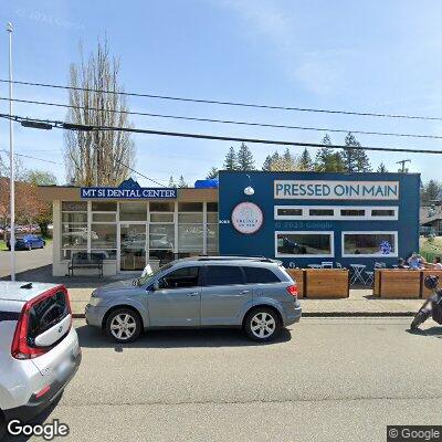 Thumbnail image of the front of a dentist office practice with the name Mount Si Dental Center which is located in North Bend, WA