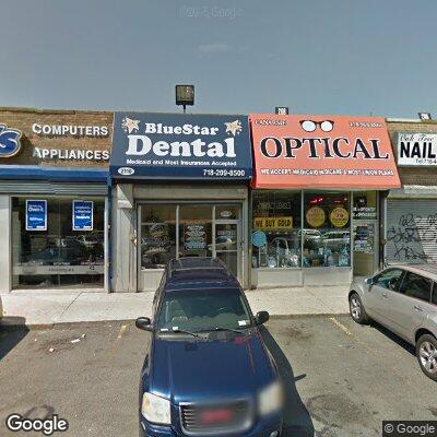 Thumbnail image of the front of a dentist office practice with the name BlueStar Dental Care which is located in Brooklyn, NY