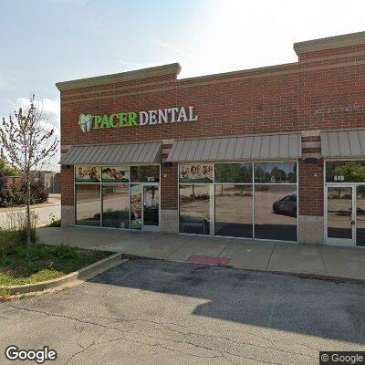 Thumbnail image of the front of a dentist office practice with the name Pacer Dental which is located in Batavia, IL