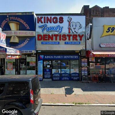 Thumbnail image of the front of a dentist office practice with the name Kings Family Smiles which is located in Brooklyn, NY