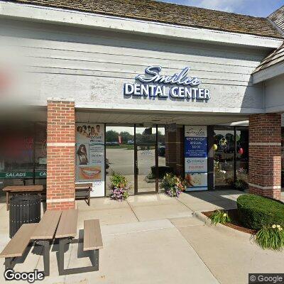 Thumbnail image of the front of a dentist office practice with the name Smiles Dental Center which is located in Bartlett, IL