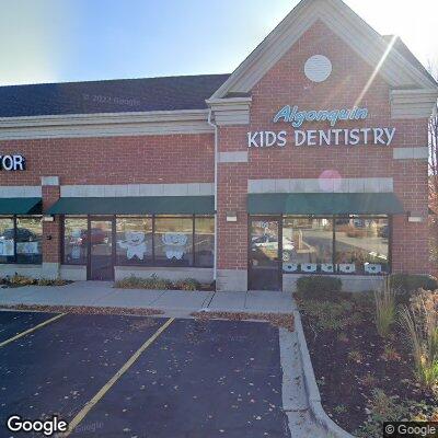 Thumbnail image of the front of a dentist office practice with the name Algonquin Kids Dentistry which is located in Algonquin, IL