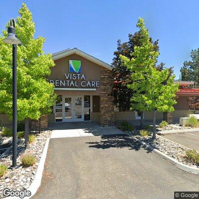 Thumbnail image of the front of a dentist office practice with the name Vista Dental Care which is located in Sparks, NV