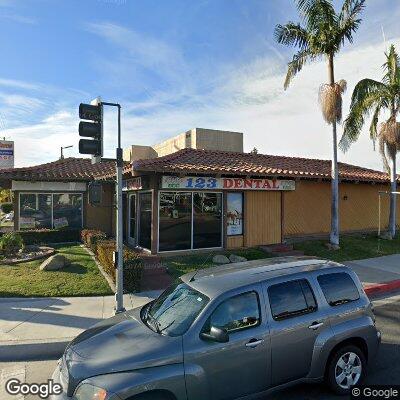 Thumbnail image of the front of a dentist office practice with the name 123 Dental which is located in Santa Ana, CA