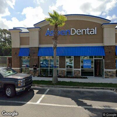 Thumbnail image of the front of a dentist office practice with the name Aspen Dental which is located in Middleburg, FL