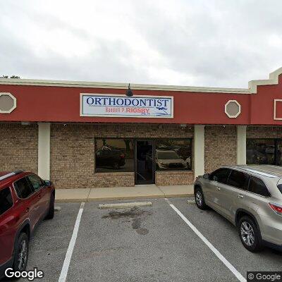 Thumbnail image of the front of a dentist office practice with the name Rigsby Orthodontics which is located in Pensacola, FL