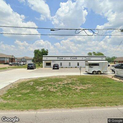 Thumbnail image of the front of a dentist office practice with the name Pryor Dental Center which is located in Pryor, OK